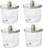 BIUDECO Gel Polish Mixing Bowl 4 Pack Nail Art Cup Bowl Stainless Steel Lid for Acrylic Nail Art for Home Salon