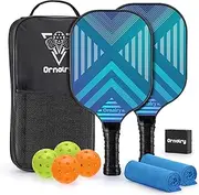 Approved T700 Carbon Fiber Pickleball Paddles Set: Pickleball Paddles Set of 2 with 16mm Polypropylene Honeycomb Core, High Grit & Spin Pickle Ball Rackets Gifts Ideal for Intermediates to Pros