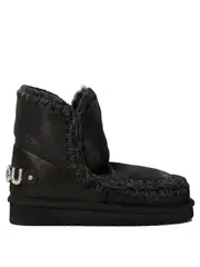 [Mou] Mou-Eskimo 18 With Rhinestones Logo Stivali E Stivaletti Nero-Donna 39 Black