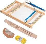 Weaving Loom Kit,Wooden Multi-Craft Tapestry Loom Frame Complete Weaving Frame Set with Yarn Practical Tapestry Tools Wooden Comb Winder for Beginners 15.7x11.4 Inches