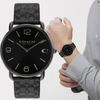 在飛比找momo購物網優惠-【COACH】Elliot C字皮帶手錶男錶(CO14602