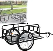 Bike Cargo Trailer,Foldable Bicycle Cart,Wagon Trailer,with Hitch,16 inch Wheels,60kg Max Load,for Hauling Goods Groceries