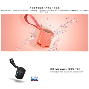 SONY 可攜式無線防水藍牙喇叭 SRS-XB13 (多色可選)