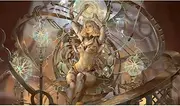 Fantasy North - Tessa Six - Spark-Shaper Mage - TCG Trading Card Game Playmat and Mouse Pad - 24 x 14 inches - Perfect for Magic MTG Commander Pokemon Yugioh and Other Card Games