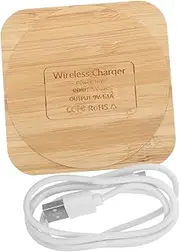LALADEFIEE 1PC Wireless Phone Charger Portable Wooden Charging Plate with Safe Overheat Protection Creative Quick Charging Device for Home Outdoor Use Yellow Wood Grain