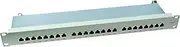 LogiLink Professional PrimeLine Cat.6 (250 MHz) Patch Panel - Distribution Panel, 19 Inch, STP (Shielded) 24-Port (RJ45) NP0040A, Light Grey