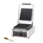 Commercial Panini Press With Grooved Grill Sandwich Maker Machine Electric Co...