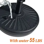 b20'' Round Water Filled Patio Umbrella Base Stand Parasol Sand Weight Holder