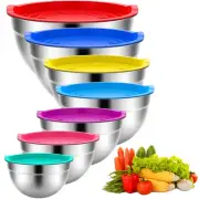 Mixing Bowls with Lids: Stainless Steel Mixing Bowls Set - 7PCS Metal Nesting Mi