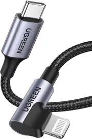 Ugreen 1m 90 Degree Angle USB-C to Lightning 60W Braided Cable