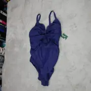 Blooming Jelly Tummy Control Twist Front Ruched Plus Size 2XL XXL Bathing Suit