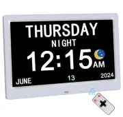 Digital Clock with Date and Day of Week for Elderly-12 Alarms Medication Remi...