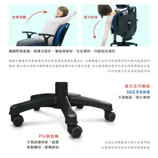 DonQuiXoTe｜韓國原裝黑框雙背透氣坐墊人體工學椅-海藍｜旗艦版|免運活動中