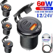 Usb Socket in The Car Quick Charge PD 3.0 Car Charger 60W Outlet Socket