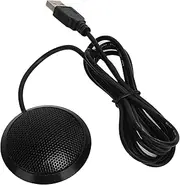 USB Desktop Microphone Portable Omnidirectional Condenser Mic 360 Degree Pickup Reduce Noise Enhance Sound Quality for Meetings Live Streaming ABS Material