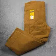 CARHARTT Insulated Bib Overalls Mens 2XL XXL BROWN OUTDOORS Loose Fit Lined NWT