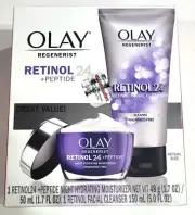Olay Regenerist Retinol24 +Peptide Facial Cleanser & Moisturizer Combo Pack