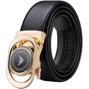 Men's Belt Ratchet Leather Casual Automatic Slide Buckle with Gift Box
