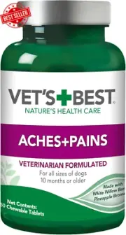 Vet’S Best Aches + Pains Dog Supplement - Vet Formulated for Dog Occasional Disc