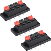 uxcell® 3pcs 4 Way Jack Socket Spring Push Release Connector Speaker 3