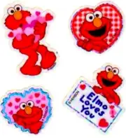 **VINTAGE** Glittery ELMO LOVES YOU theme Sandylion Stickers