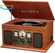 Bluetooth Turntable Record Player & Multimedia Center with Built in Speakers NEW