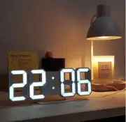 3D LED Digital Alarm Clock Wall Clock Times Date Temperature