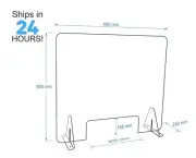 80x80cm Sneeze Guard/4.5mm Acrylic Hygiene Screen Barrier / Protective-shield