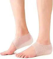 [Huakaile] Invisible Height Increase Gel Sleeves - Rubber Soft Heightening Insoles, Unisex Inner Heel Protectors for Women Men Size 33-46 (5cm, White)