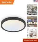 18 Inch LED Round Flat Panel Light, Black, 32W, 3200lm, 3000K/4000K/5000K CCT...