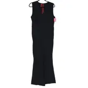 SPANX Perfect Jumpsuit Black V Neck Sleeveless One Piece Ponte Pants NWT Large