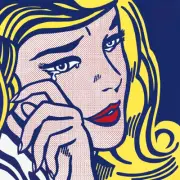 ROY LICHTENSTEIN PAINTING PRINT POP CANVAS STRETCHED FRAMED WALL WOMAN WEEPING