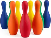 Champion Sports Multicolor Bowling Pins: Weighted Foam Set for Training & Kids Games