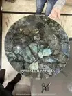 Labradorite Gemstone Center Coffee Table Round Agate Side Table Living Room Deco