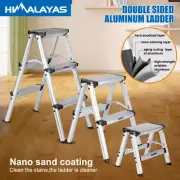 Folding ladder stool aluminum frame portable anti slip lightweight V frame