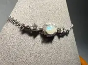 Special Price! 1 Piece Natural Labradorite with Cubic Zirconia Bracelet