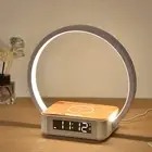Bedside Lamp Qi Wireless Charger LED Desk Lamp with Alarm Clock, Touch Control 3