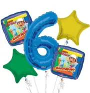 Handy Manny Balloon Bouquet 6th Birthday 5 pcs - Party Supplies