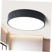 Modern Dimmable Round Black LED Large Flush Mount Ceiling Light Fixture,