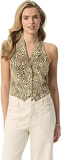 [Jessica Simpson] Womens Antonia Button Front Halter Vest Standard