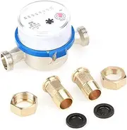 Cold Water Meter, 15mm 1/2 Inch Corrosion Resistant Simple Water Flow Dry Table Water Flow Meter Measuring Tools, 360 ° Rotary Counter for Garden Hose