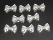 200 Pure White Acrylic Pearl Flatback Bows BowKnot Cabochon 12mm Scrapbook Craft