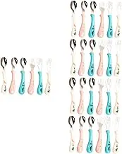 TOKIDNY 15 Sets Toddler Forks Spoons Kids Cutlery Set Feeding Spoon Home School Supplies