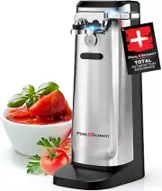 Electric Can Opener Smooth Edge with Knife Sharpener & Bottle Opener - Easy Push