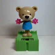 Solar Powered Dancing Bobblehead Toy New - Springtime Girl Bear With Flowers