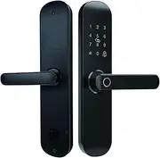 Smart Door Lock, Biometric Fingerprint Lock, Security Entrance Smart Door Lock Password RFID TTLOCK App,Home Office Apartment(Black 30X240 6068) Learned extensively Aqiong