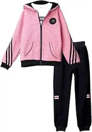 [YFPICO] Girls' tracksuit, sports suit, jogging suit, 3 pieces, plain leisure suit, hoodie, sports, jogging suit, zip