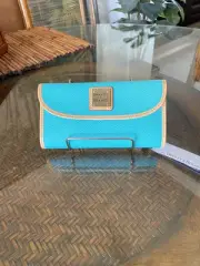 Dooney and Bourke Carley ~Seafoam-Coated Cotton Clutch Wallet NWT