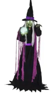 Haunted Hill Farm 6-Ft. Tall Fortune Teller Witch, Plug-In Motion-Activated Talk