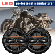 2PCS For Thunder-bird - 2009-2018 Motorcycle 5.75 Inch LED Headlight Angel Eyes